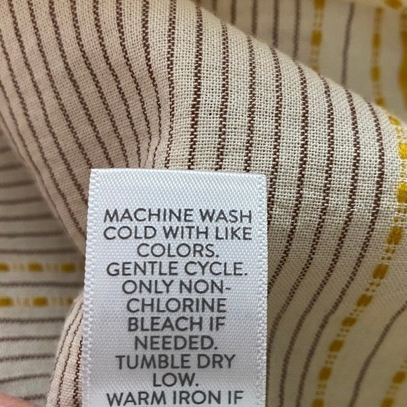 J. Jill Bell Sleeve Organic Cotton Striped Blouse Top Women XSP Cream Boho NEW - Picture 8 of 11